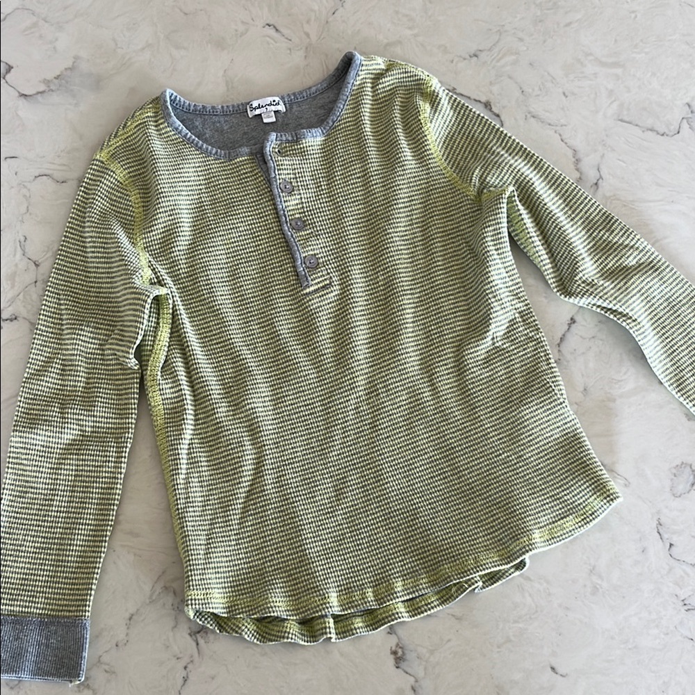 Splendid Unisex Kids Yellow Striped Shirt, Size 7